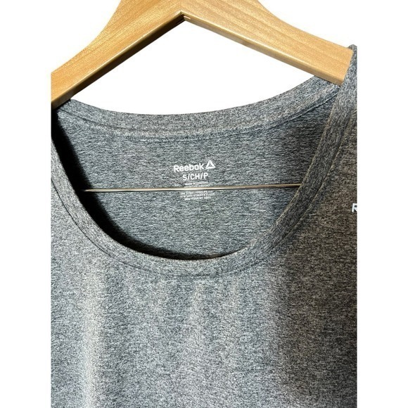 Reebok Top Long Sleeve Grey Stretch Women’s Size Small - Picture 4 of 6